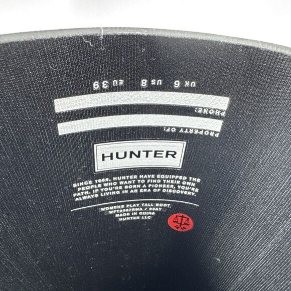New In Box Women's Hunter Play Tall Boots Rain Boot Shoes BLACK Size: 8 US / 6UK - Picture 13 of 16